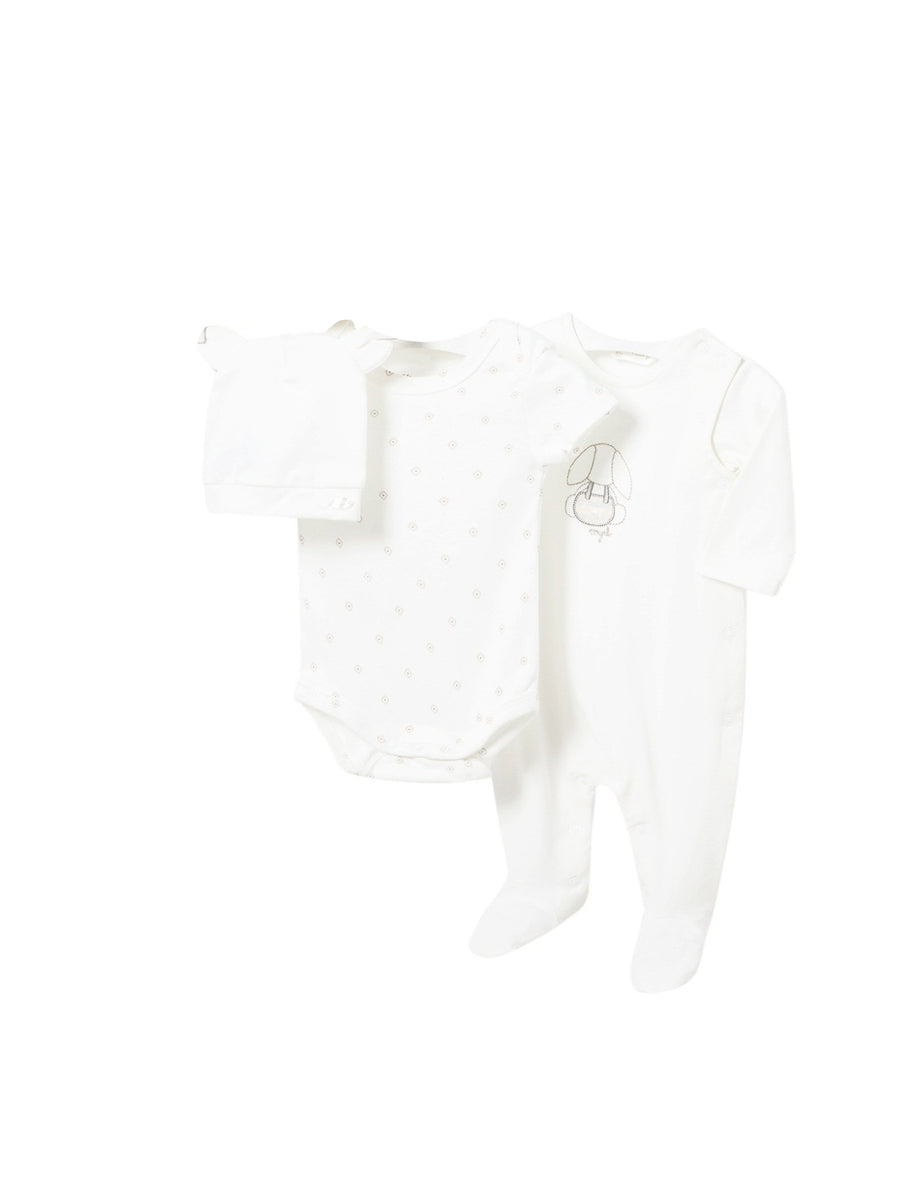 Set Babygrow body Crú (Creme / Pérola)  para Bebé Menino - Mayoral