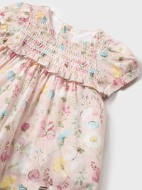 Vestido estampado Nude (Rosa Bébé)  para Bebé Menina - Mayoral