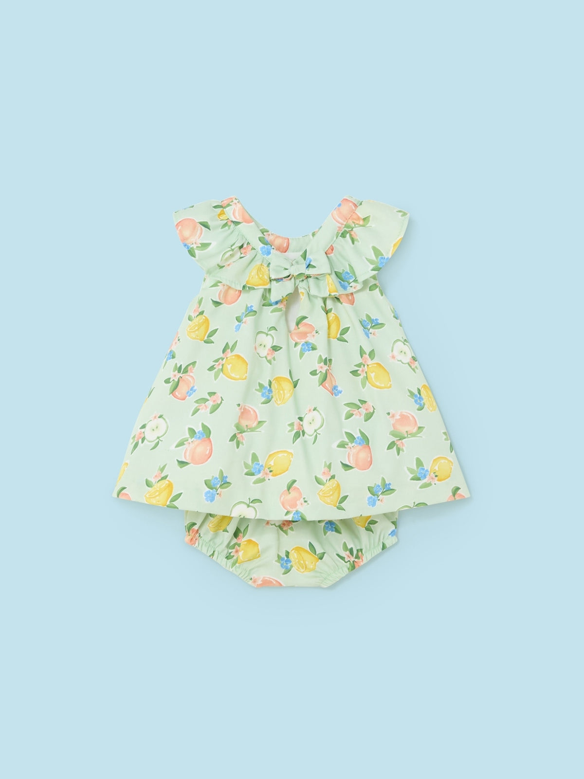 Vestido estampado saten Pêra (Verde Água)  para Bebé Menina - Mayoral