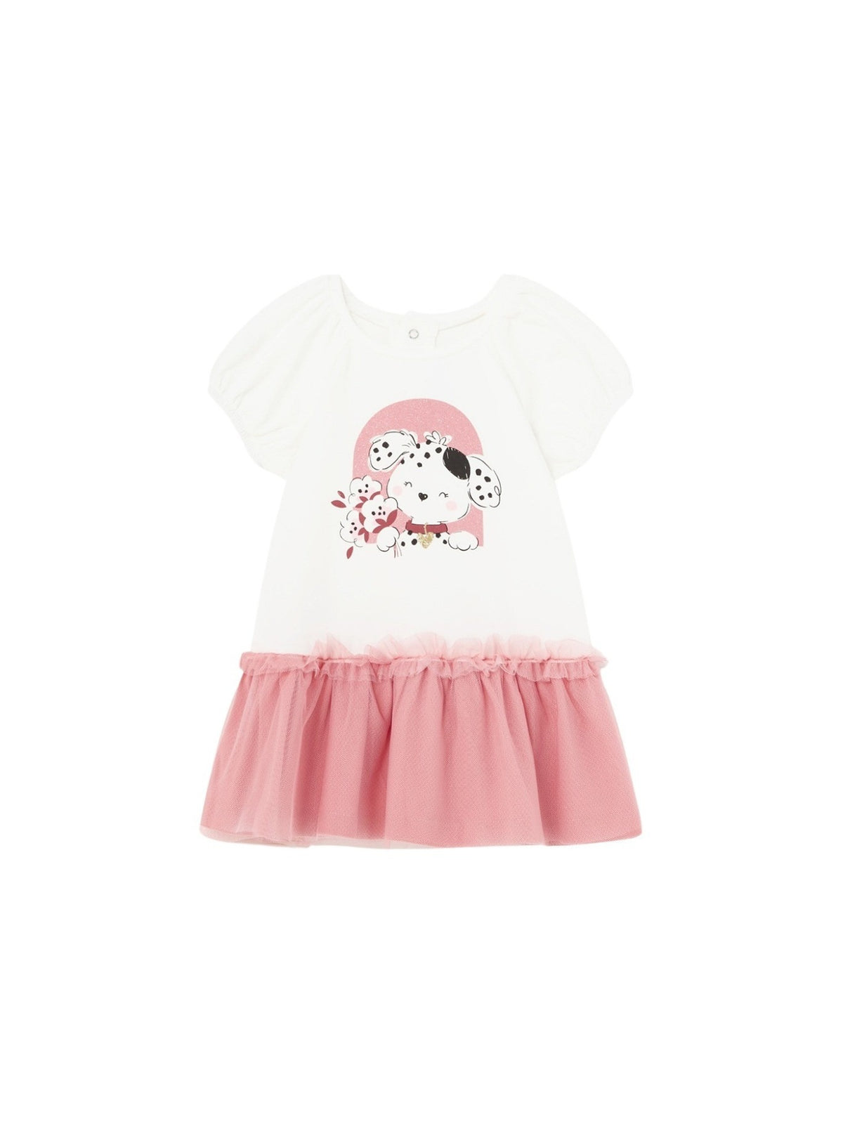 Vestido combinado tule Peónia (Salmão)  para Bebé Menina - Mayoral