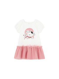 Vestido combinado tule Peónia (Salmão)  para Bebé Menina - Mayoral