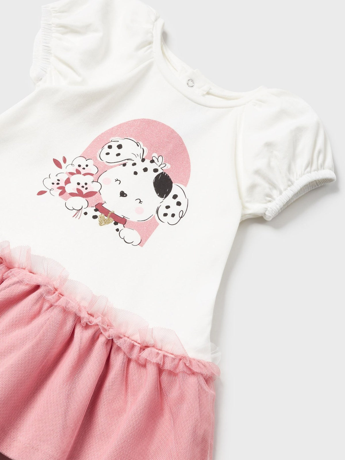 Vestido combinado tule Peónia (Salmão)  para Bebé Menina - Mayoral