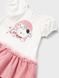 Vestido combinado tule Peónia (Salmão)  para Bebé Menina - Mayoral