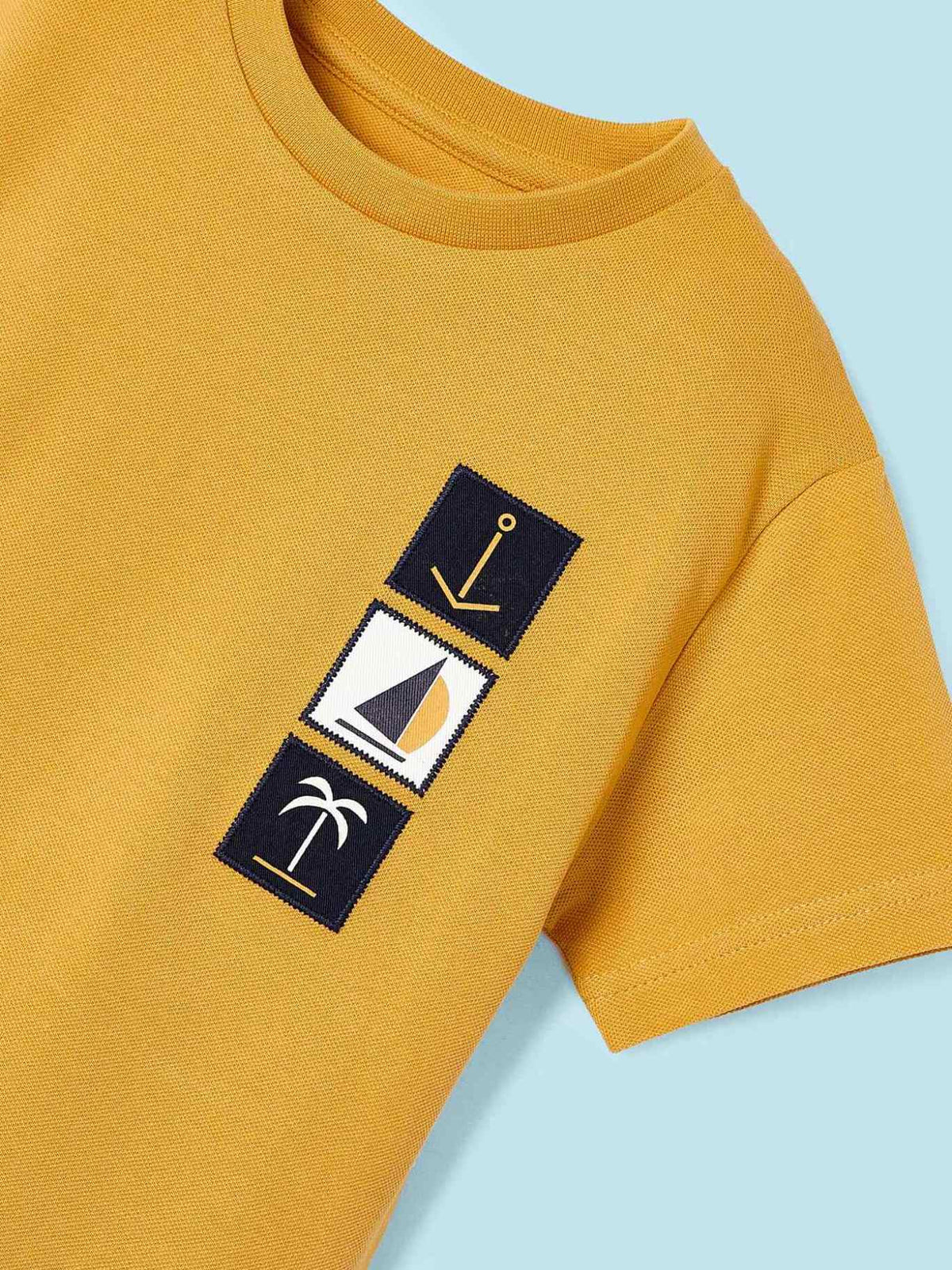 Camiseta aplicações Ocre (Amarelo Ocre)  para Menino - Mayoral