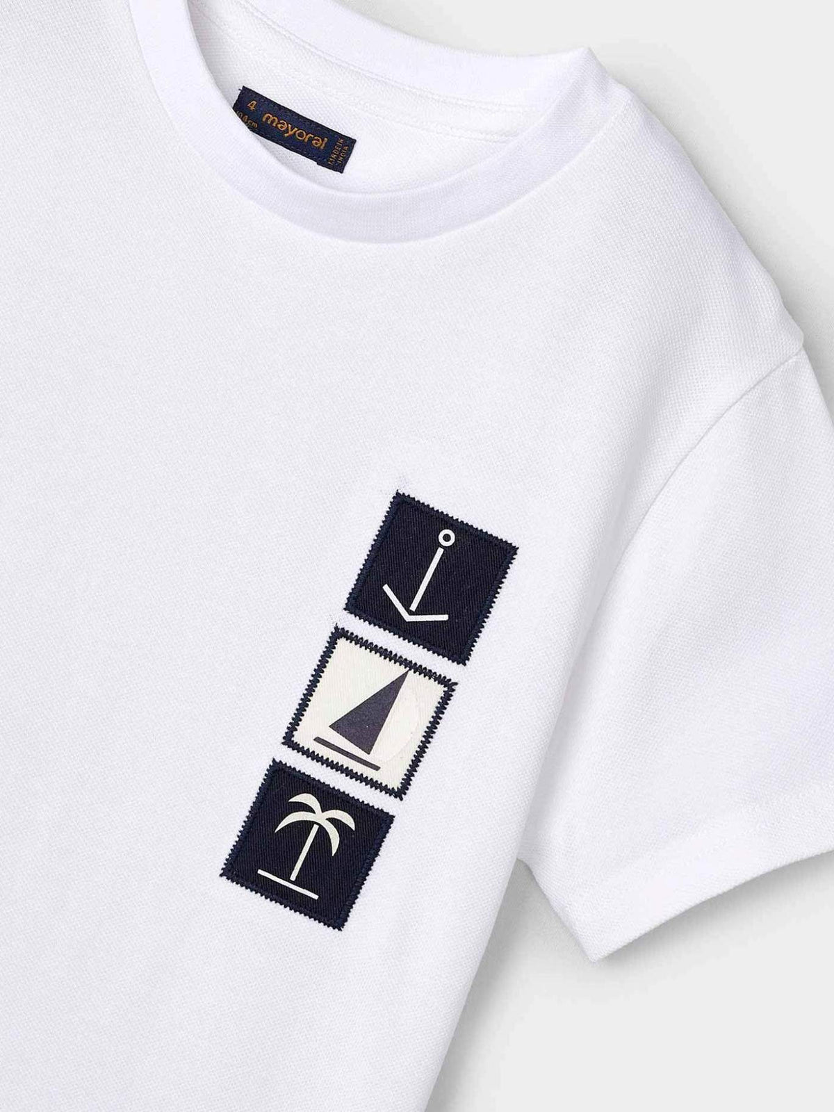 Camiseta aplicações Branco (Branco)  para Menino - Mayoral