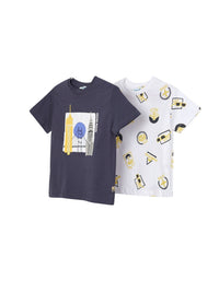 Set t´shirts m/curta estamp. Universo (Marinho)  para Menino - Mayoral