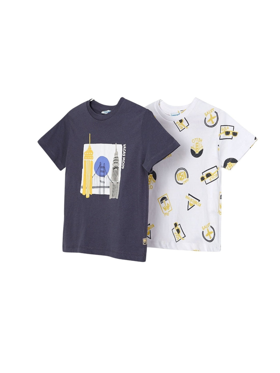 Set t´shirts m/curta estamp. Universo (Marinho)  para Menino - Mayoral