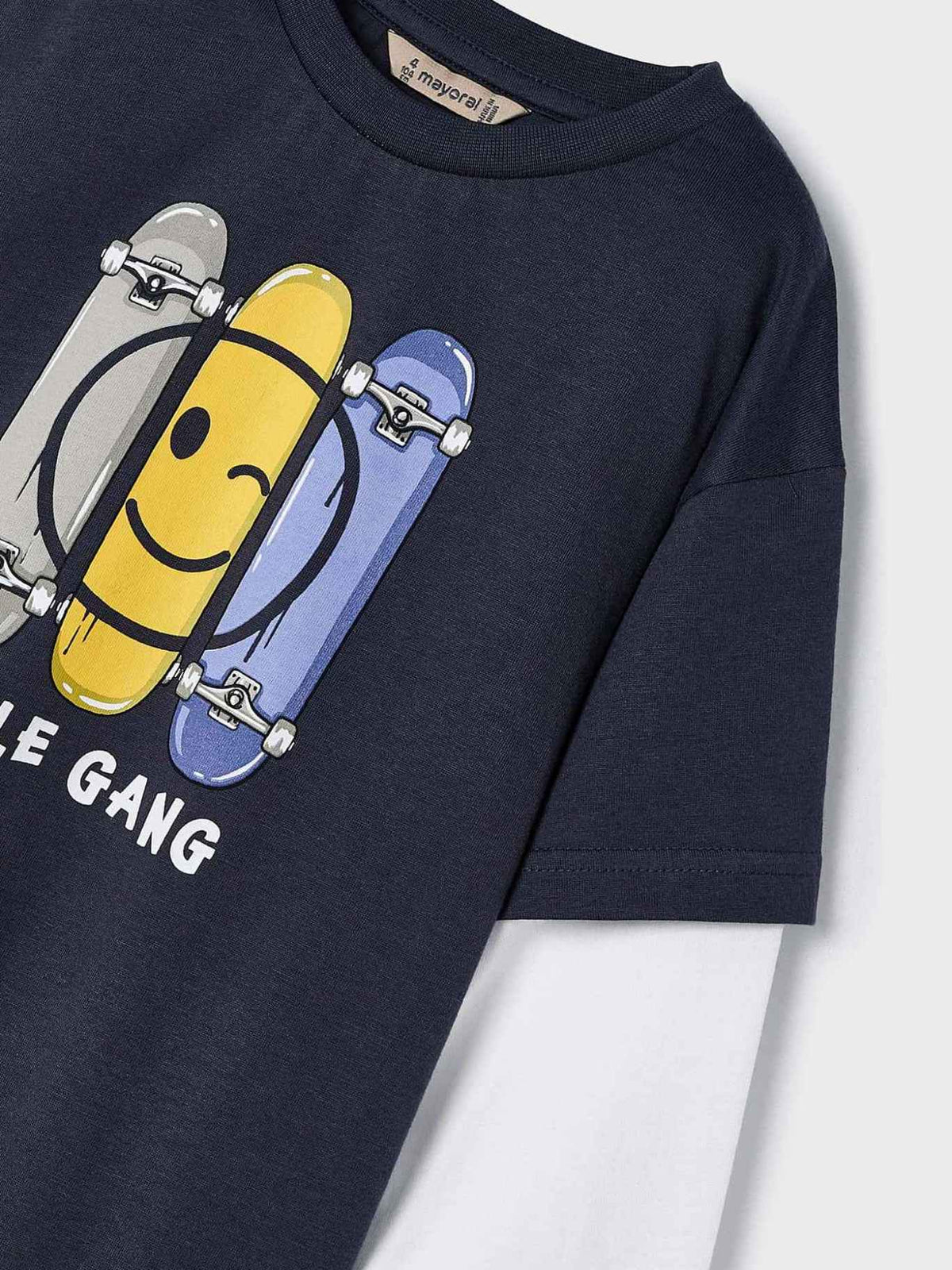 Camiseta dupla manga Universo (Marinho)  para Menino - Mayoral