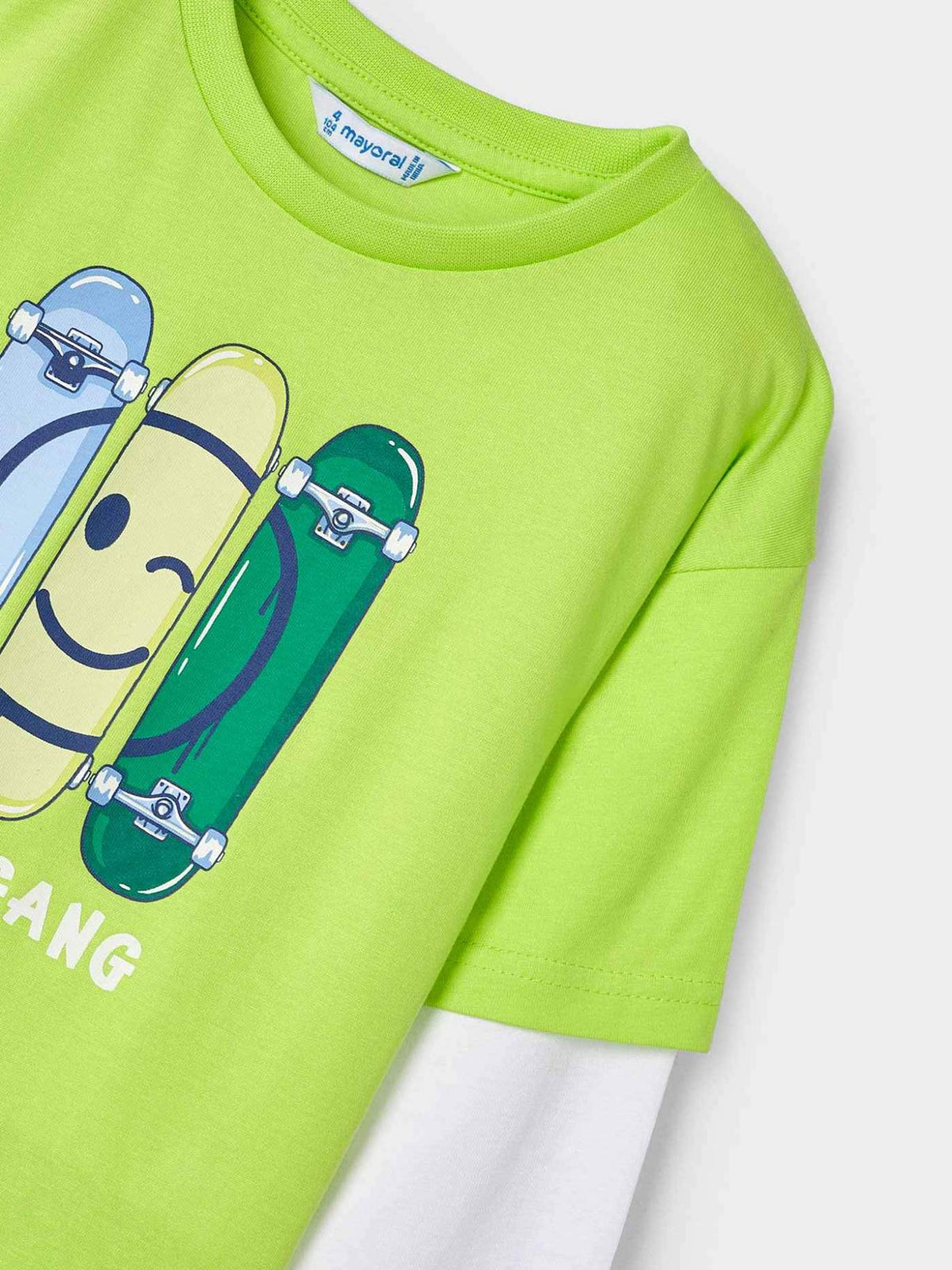 Camiseta dupla manga Kiwi (Verde Alface)  para Menino - Mayoral