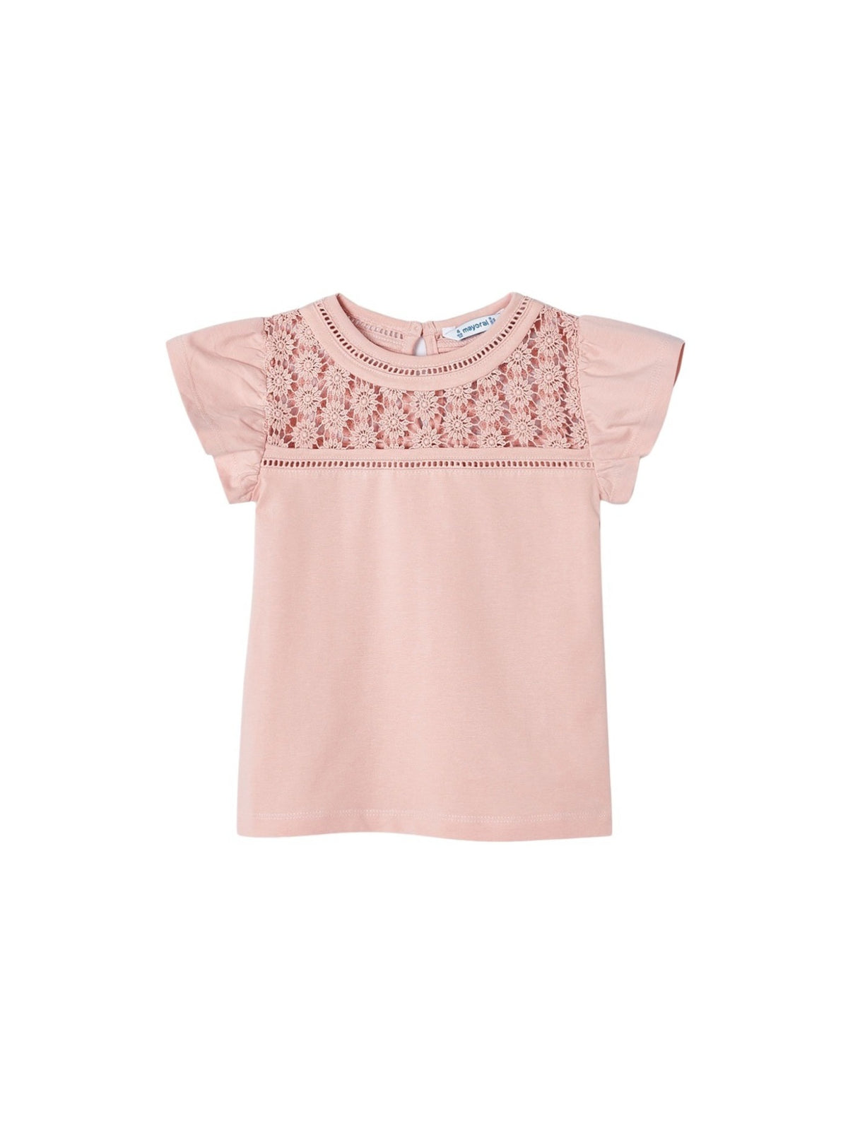 Camiseta guipur Nude (Rosa Bébé)  para Menina - Mayoral