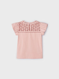 Camiseta guipur Nude (Rosa Bébé)  para Menina - Mayoral