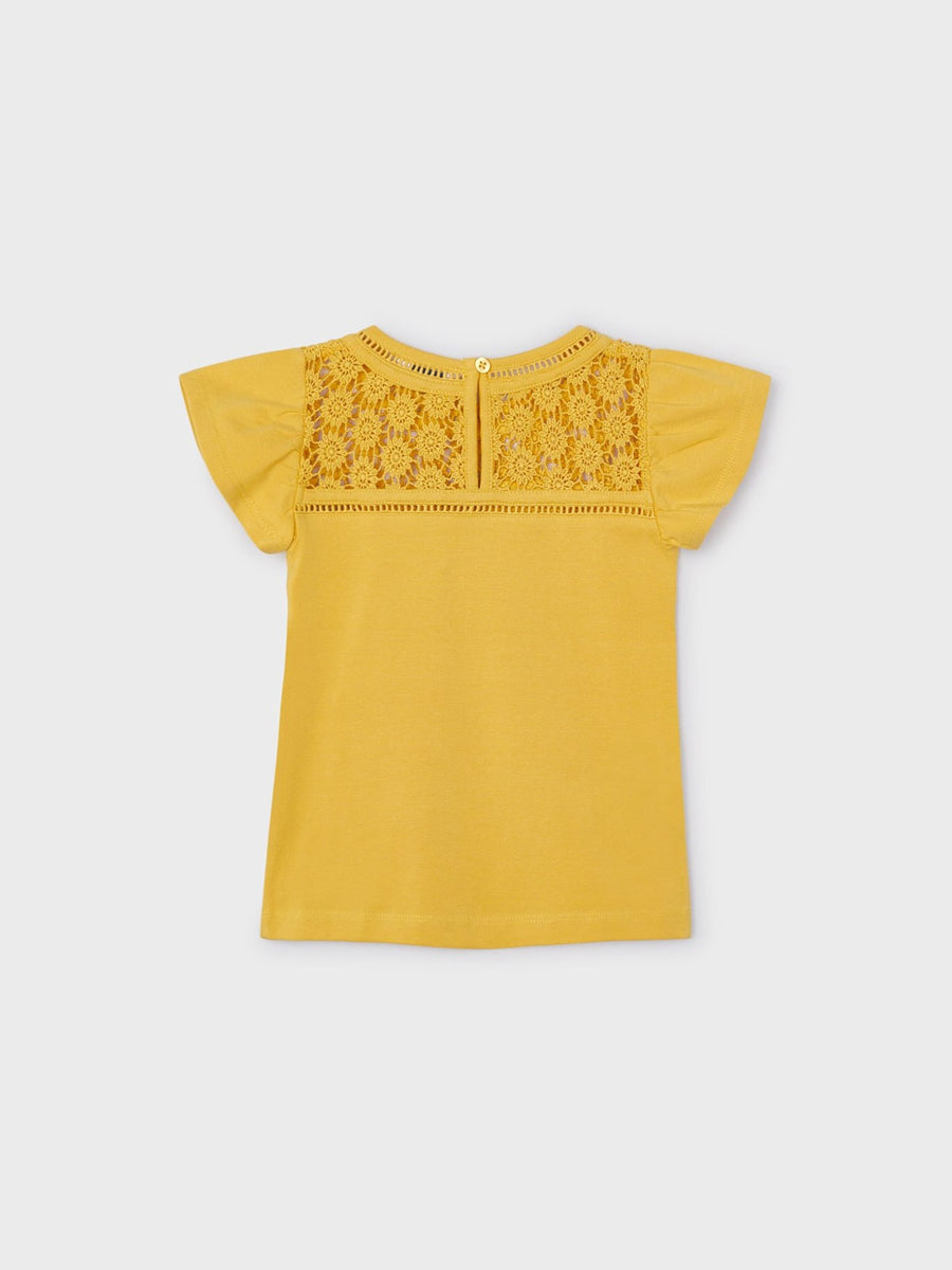 Camiseta guipur Mel (Amarelo Ocre)  para Menina - Mayoral