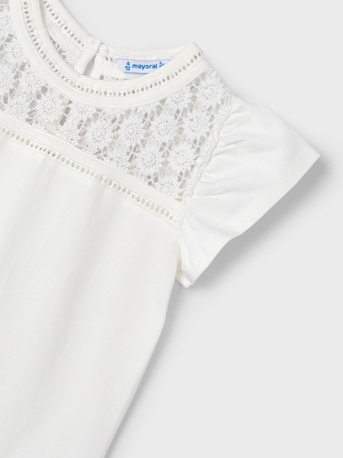 Camiseta guipur Crú (Creme / Pérola)  para Menina - Mayoral
