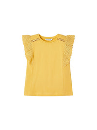 Camiseta guipur Mel (Amarelo Ocre)  para Menina - Mayoral