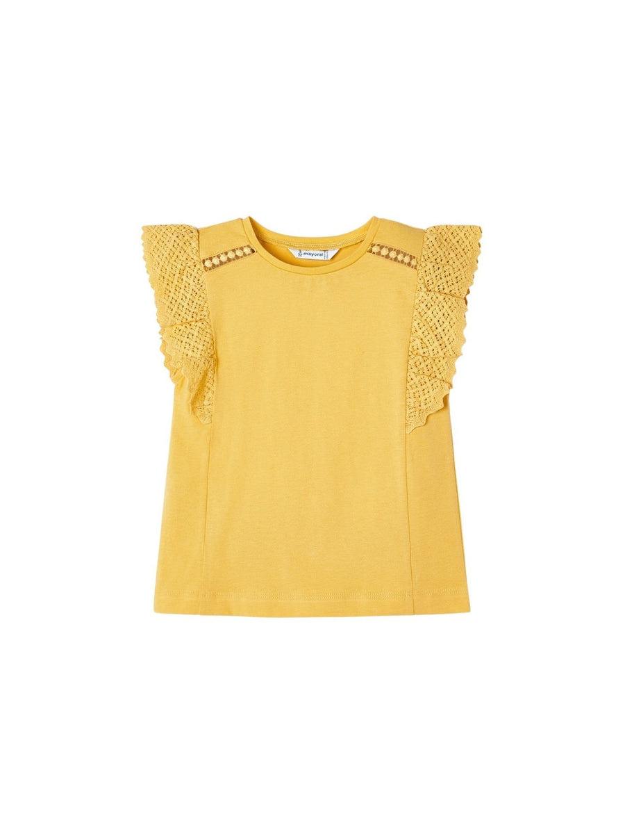 Camiseta guipur Mel (Amarelo Ocre)  para Menina - Mayoral