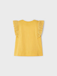Camiseta guipur Mel (Amarelo Ocre)  para Menina - Mayoral