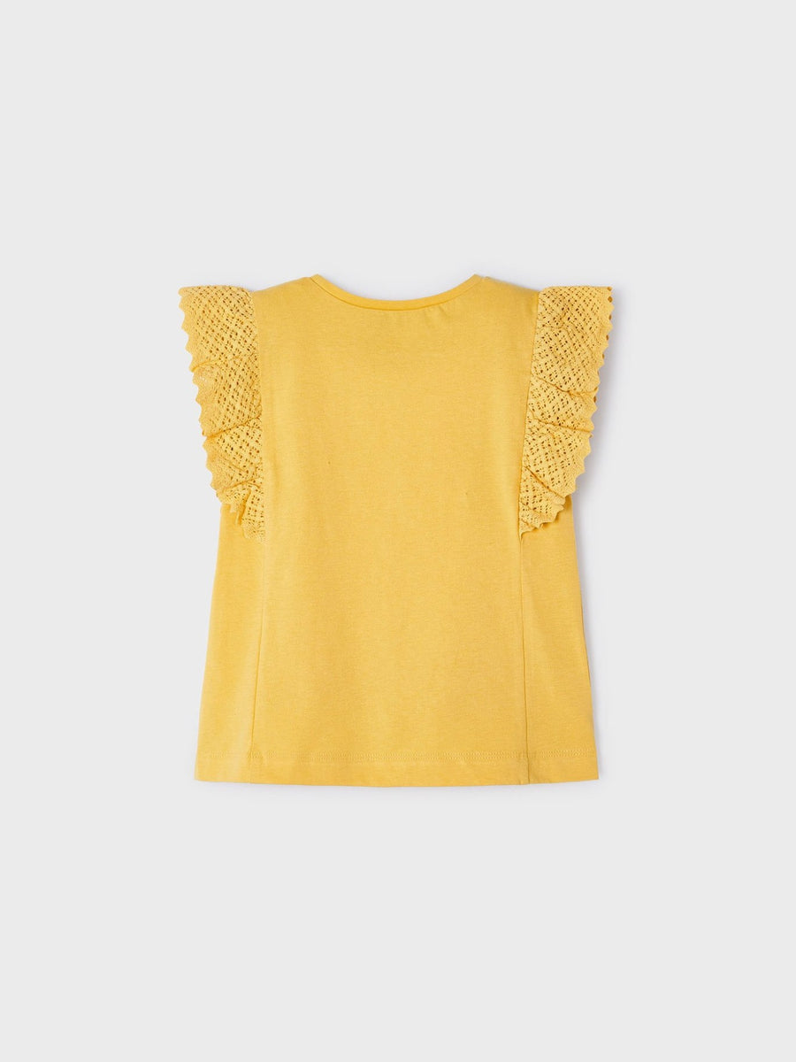 Camiseta guipur Mel (Amarelo Ocre)  para Menina - Mayoral