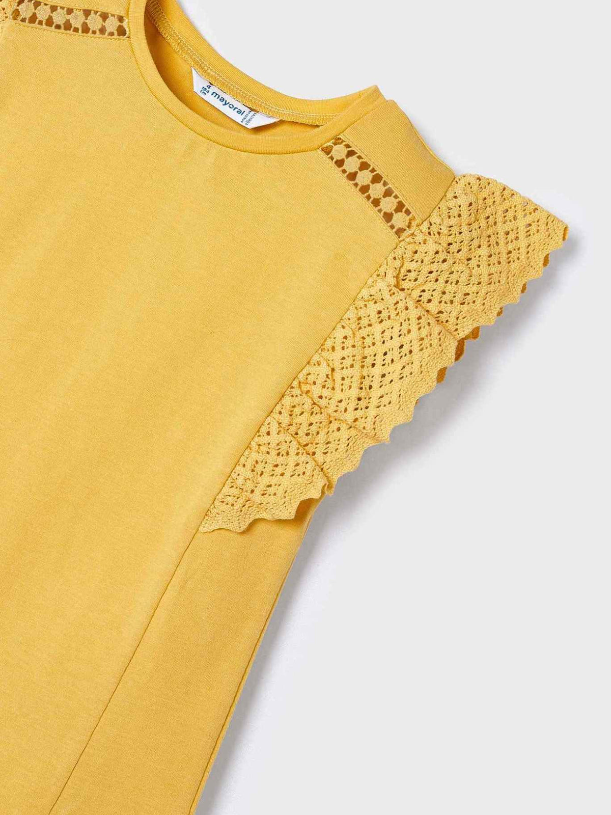 Camiseta guipur Mel (Amarelo Ocre)  para Menina - Mayoral