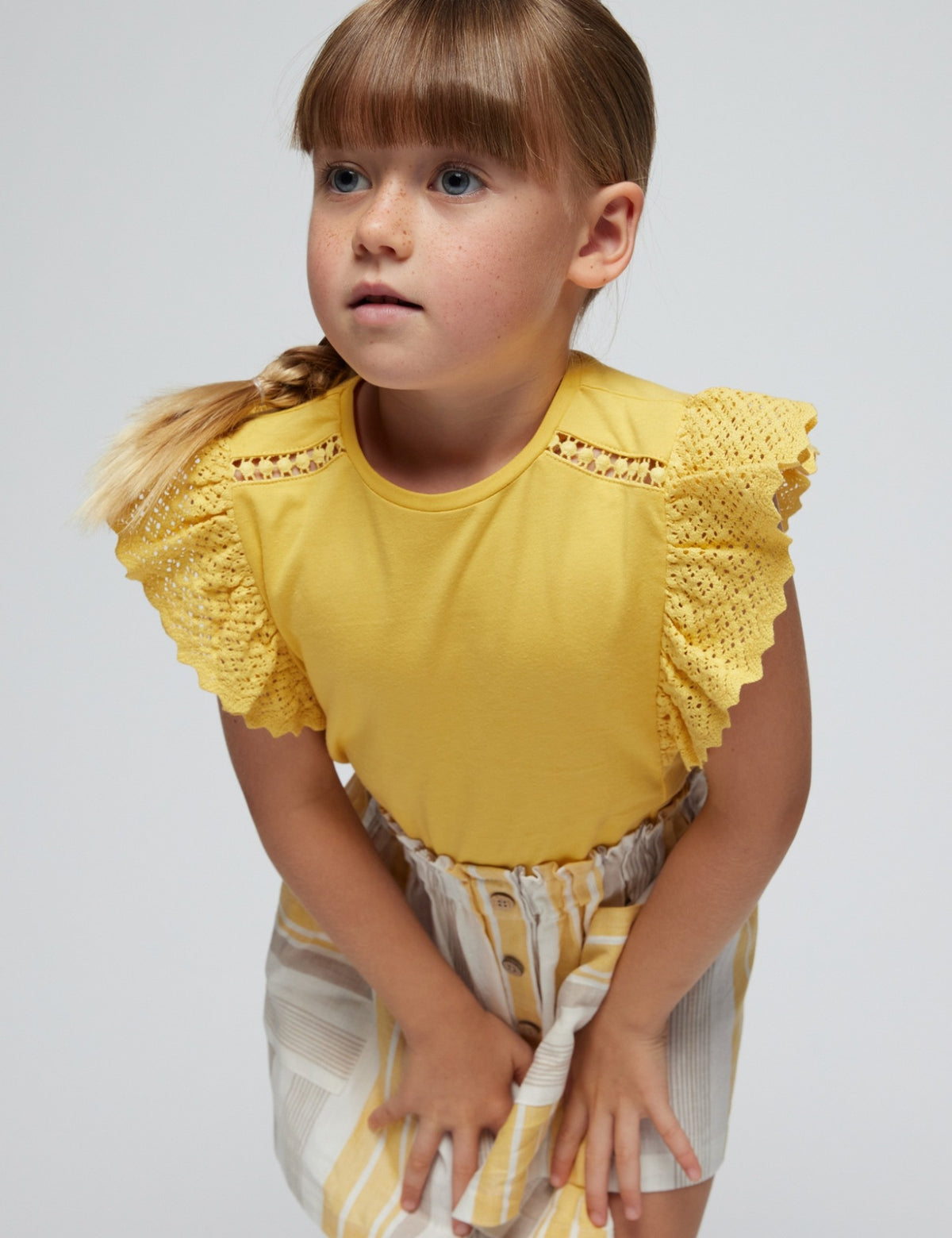 Camiseta guipur Mel (Amarelo Ocre)  para Menina - Mayoral