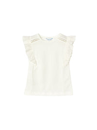 Camiseta guipur Crú (Creme / Pérola)  para Menina - Mayoral
