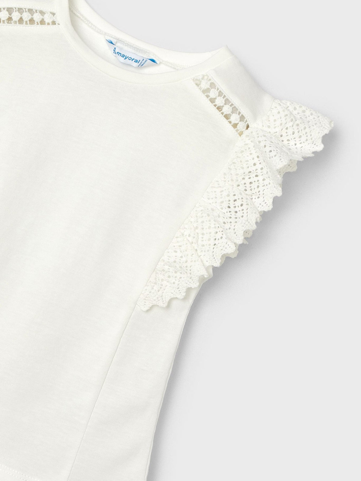 Camiseta guipur Crú (Creme / Pérola)  para Menina - Mayoral