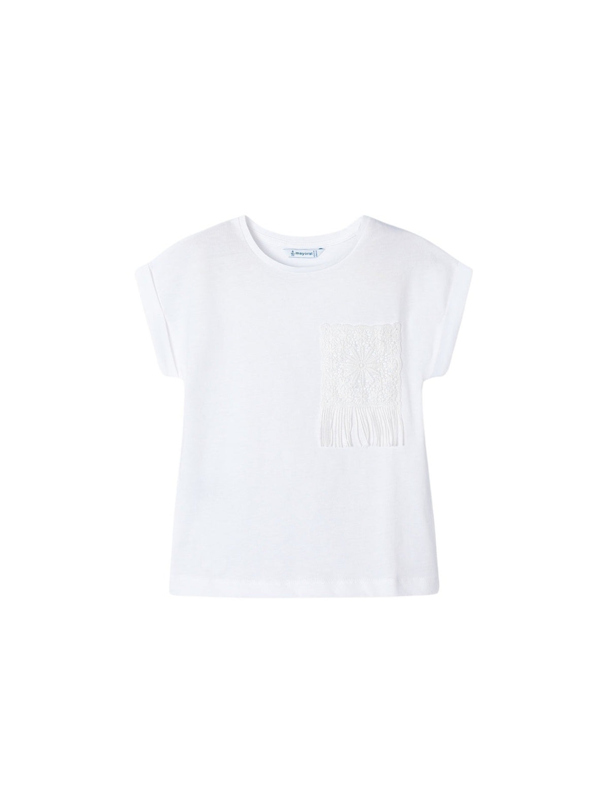 Camiseta crochet Branco (Branco)  para Menina - Mayoral