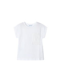 Camiseta crochet Branco (Branco)  para Menina - Mayoral