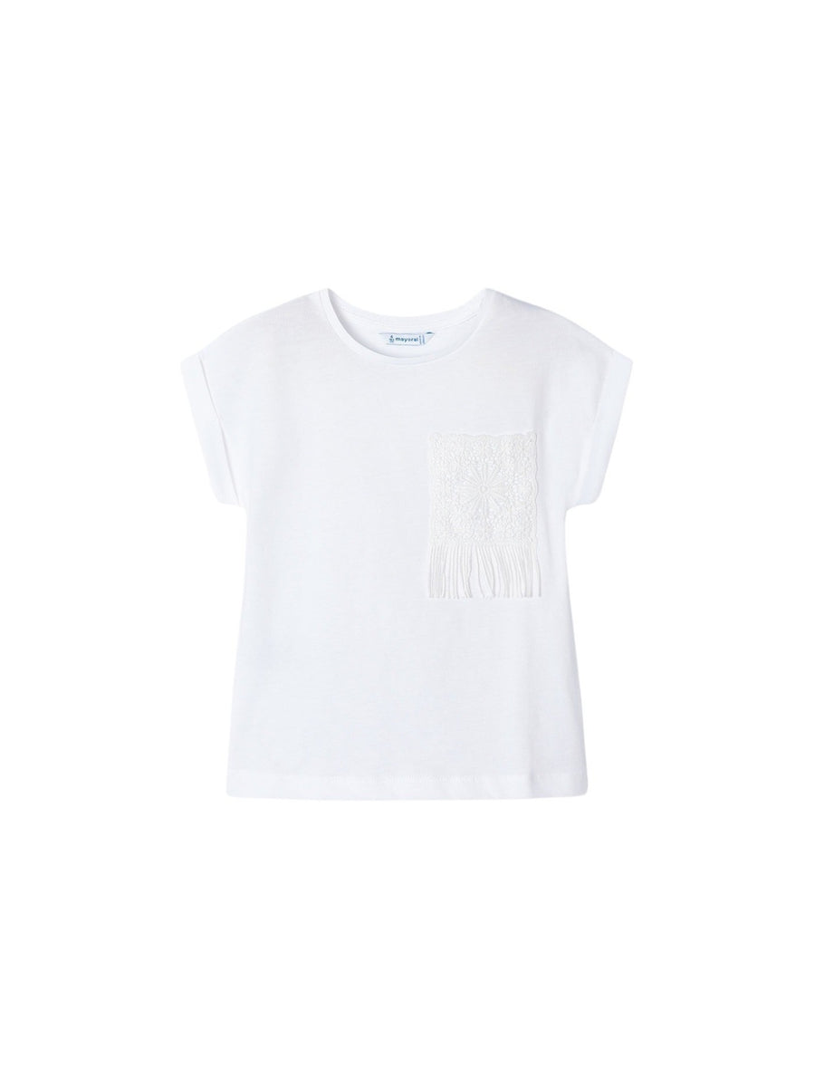 Camiseta crochet Branco (Branco)  para Menina - Mayoral