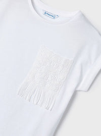 Camiseta crochet Branco (Branco)  para Menina - Mayoral