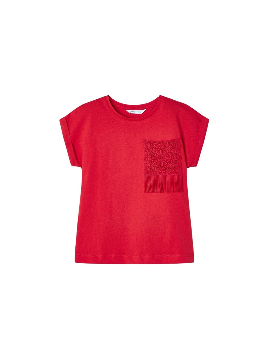 Camiseta crochet Granadina (Vermelho)  para Menina - Mayoral