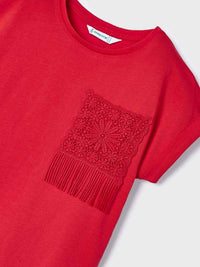 Camiseta crochet Granadina (Vermelho)  para Menina - Mayoral