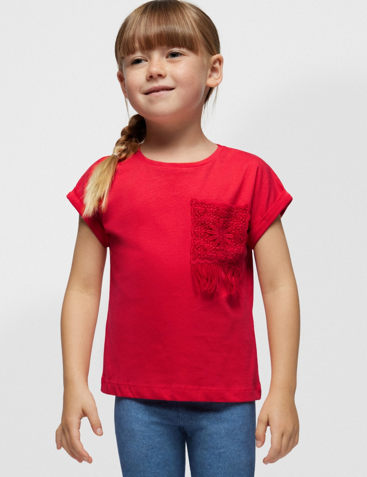 Camiseta crochet Granadina (Vermelho)  para Menina - Mayoral