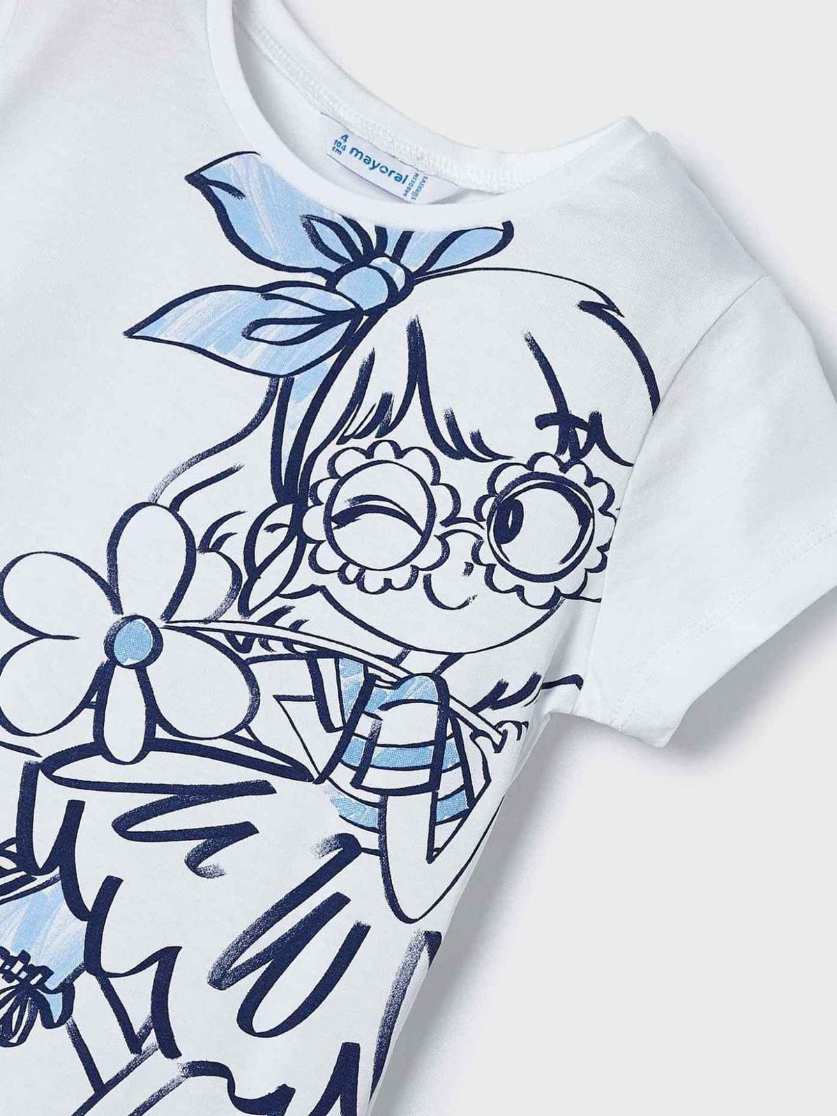 Camiseta manga curta Branco (Branco)  para Menina - Mayoral