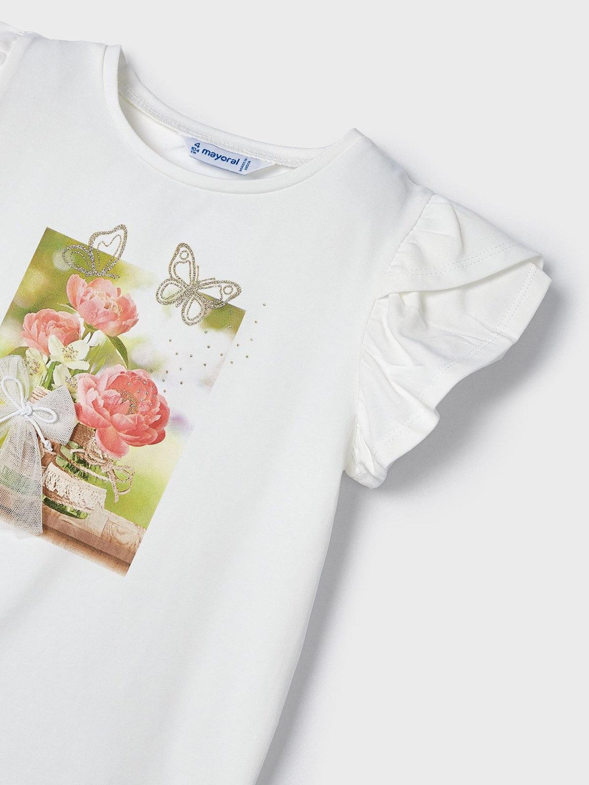 Camiseta manga curta Crú-nude (Rosa Bébé)  para Menina - Mayoral