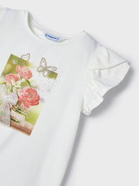 Camiseta manga curta Crú-nude (Rosa Bébé)  para Menina - Mayoral