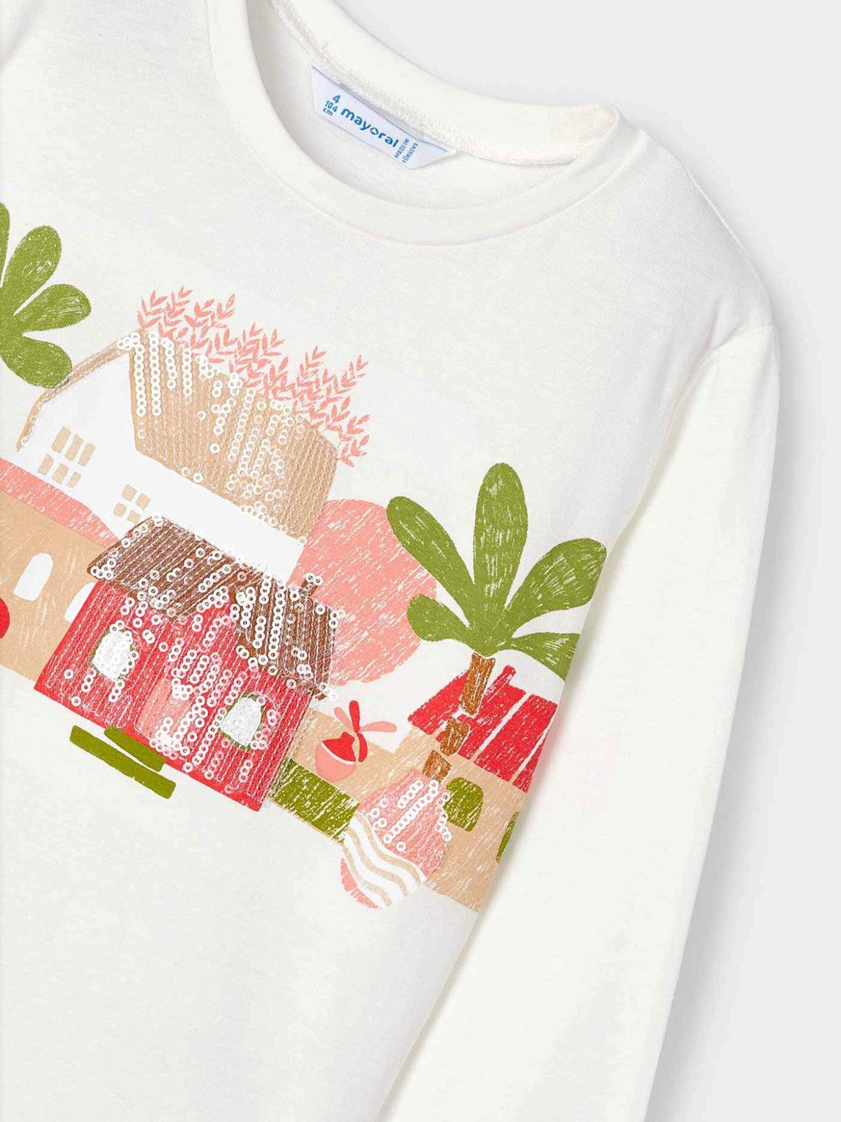 Camiseta lentejolas Osso (Creme / Pérola)  para Menina - Mayoral