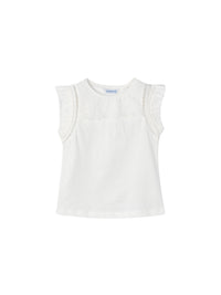 Blusa perfurada Crú (Creme / Pérola)  para Menina - Mayoral