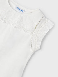 Blusa perfurada Crú (Creme / Pérola)  para Menina - Mayoral