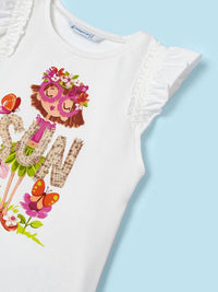 Camiseta alças Crú (Creme / Pérola)  para Menina - Mayoral