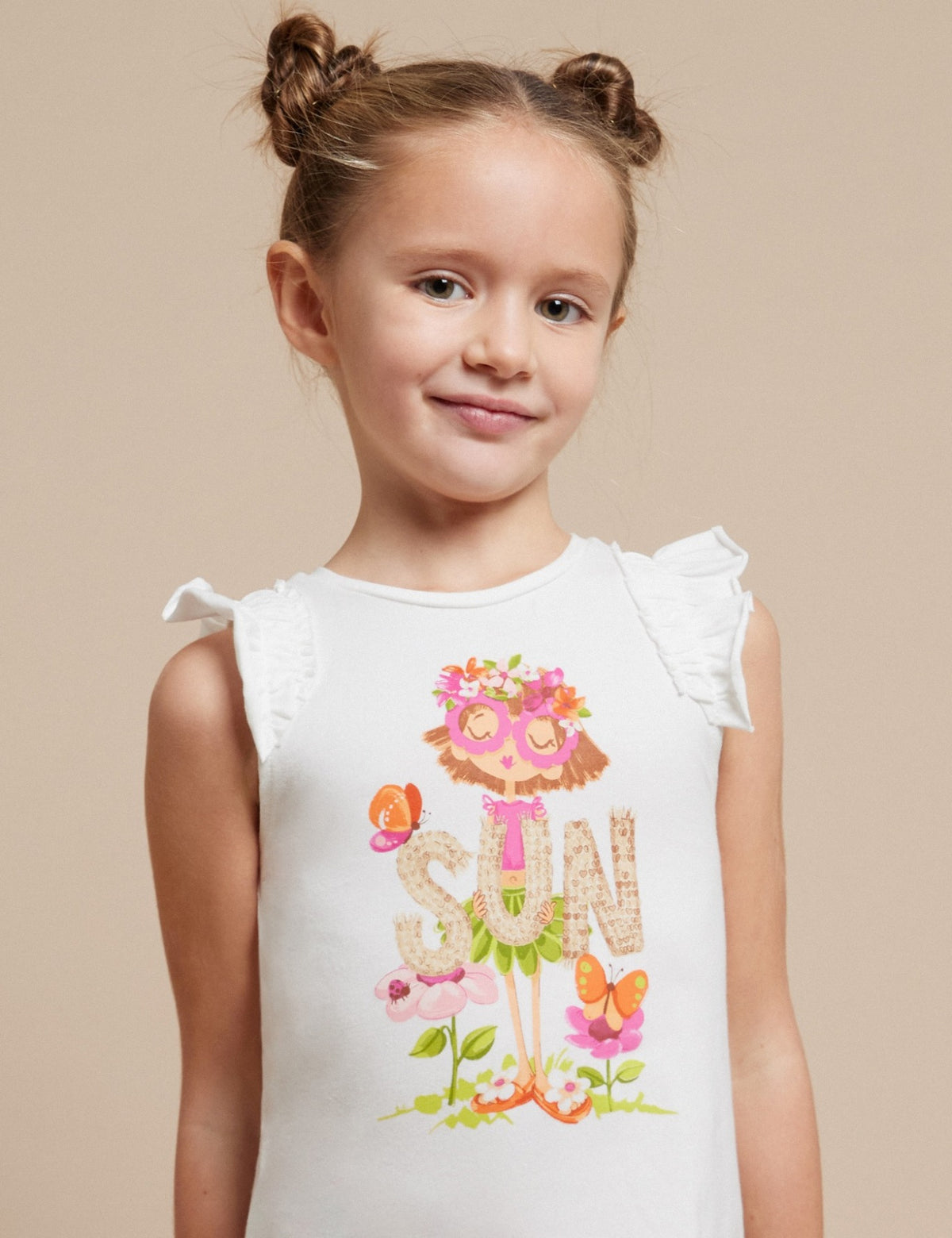 Camiseta alças Crú (Creme / Pérola)  para Menina - Mayoral