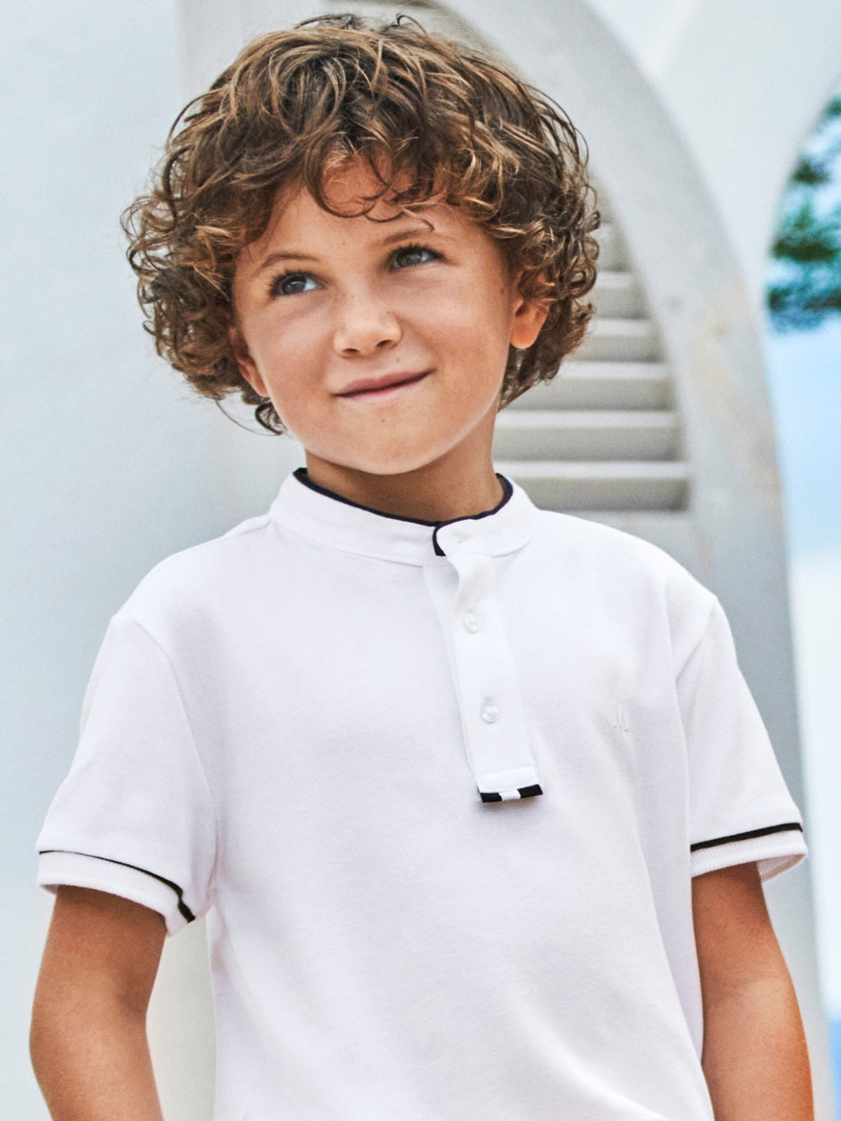 Polo m/curta gola mao Branco (Branco)  para Menino - Mayoral
