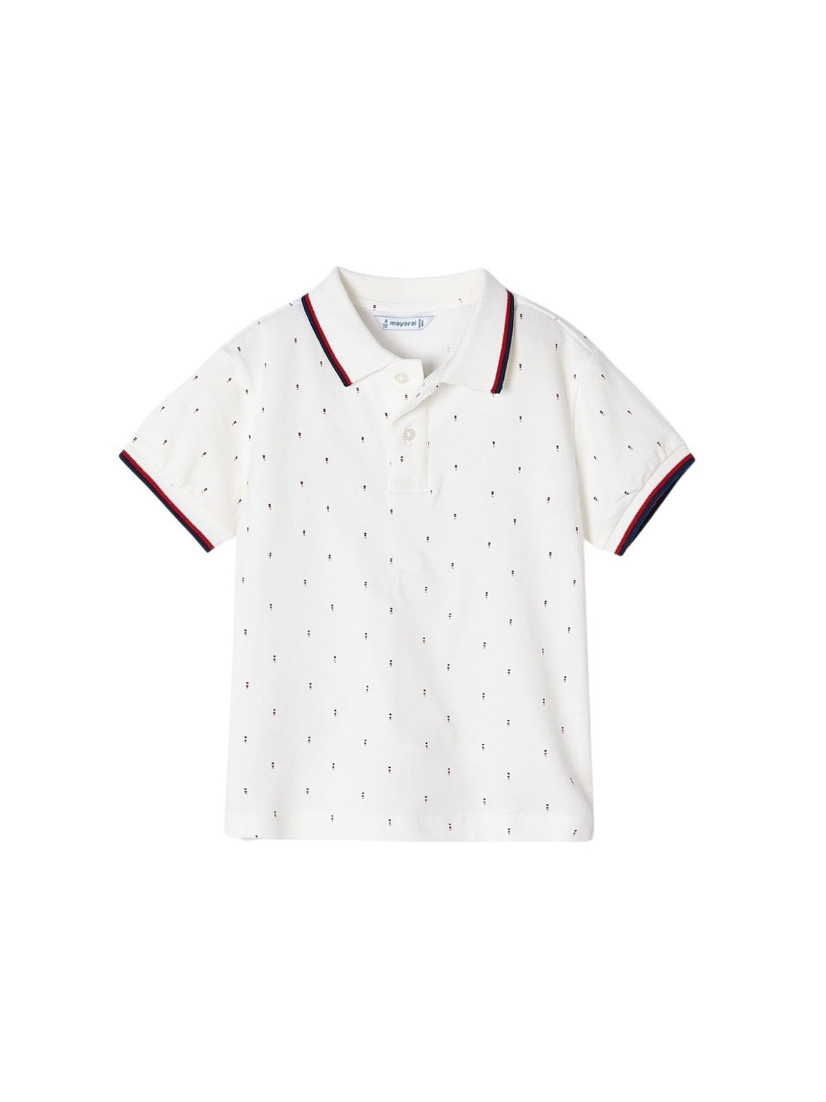 Polo m/curta micro estampado Nata (Creme / Pérola)  para Menino - Mayoral