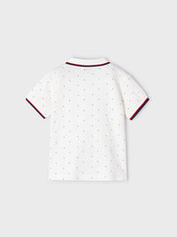 Polo m/curta micro estampado Nata (Creme / Pérola)  para Menino - Mayoral