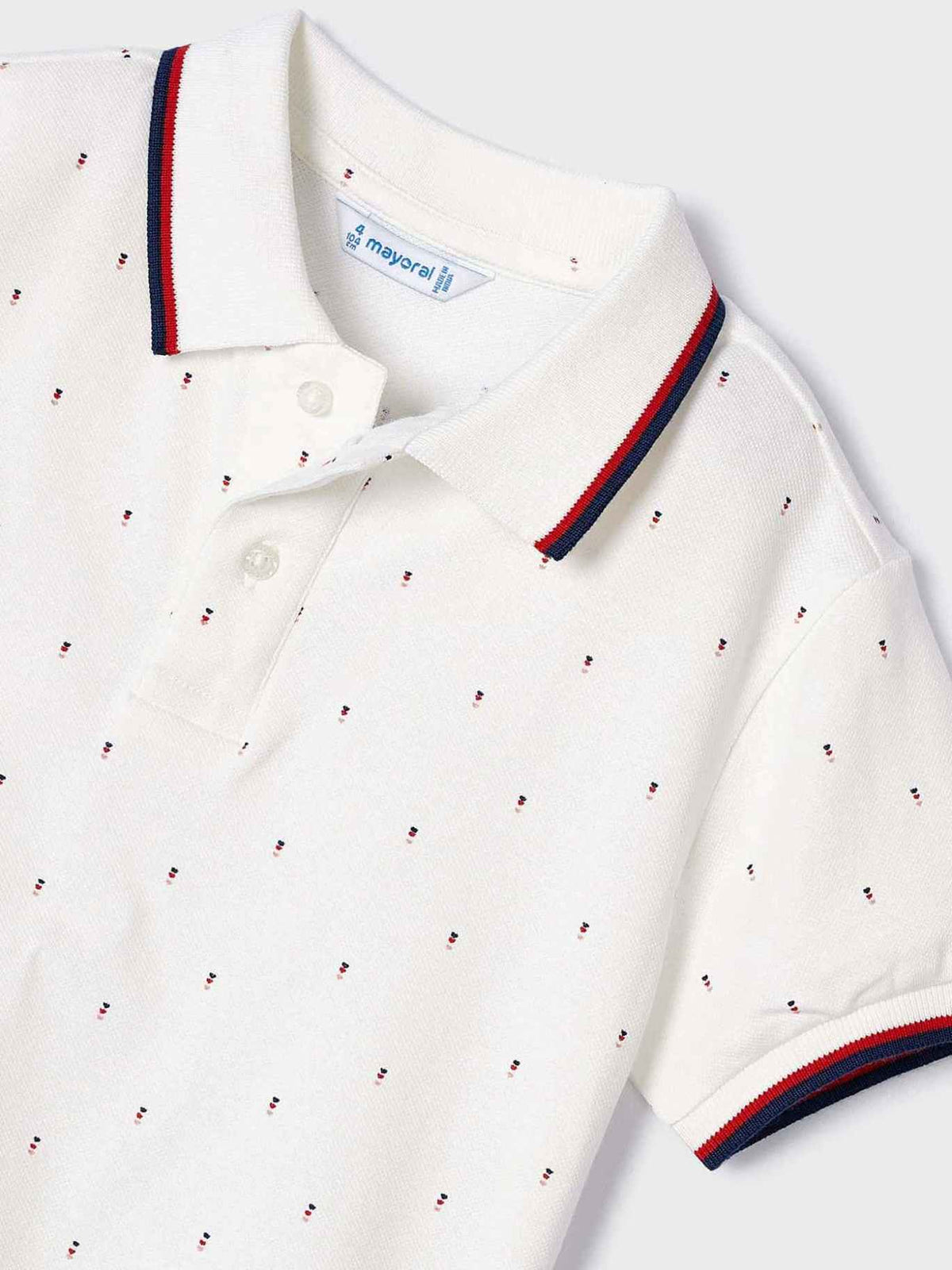 Polo m/curta micro estampado Nata (Creme / Pérola)  para Menino - Mayoral