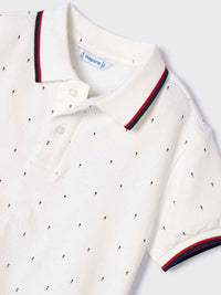 Polo m/curta micro estampado Nata (Creme / Pérola)  para Menino - Mayoral