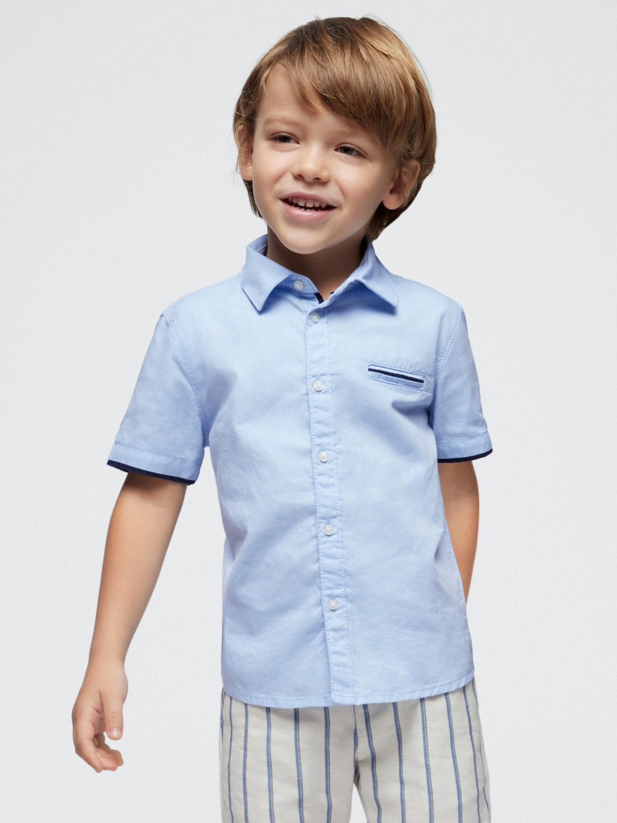Camisa m/comp. suiting Celeste (Celeste)  para Menino - Mayoral