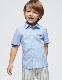 Camisa m/comp. suiting Celeste (Celeste)  para Menino - Mayoral