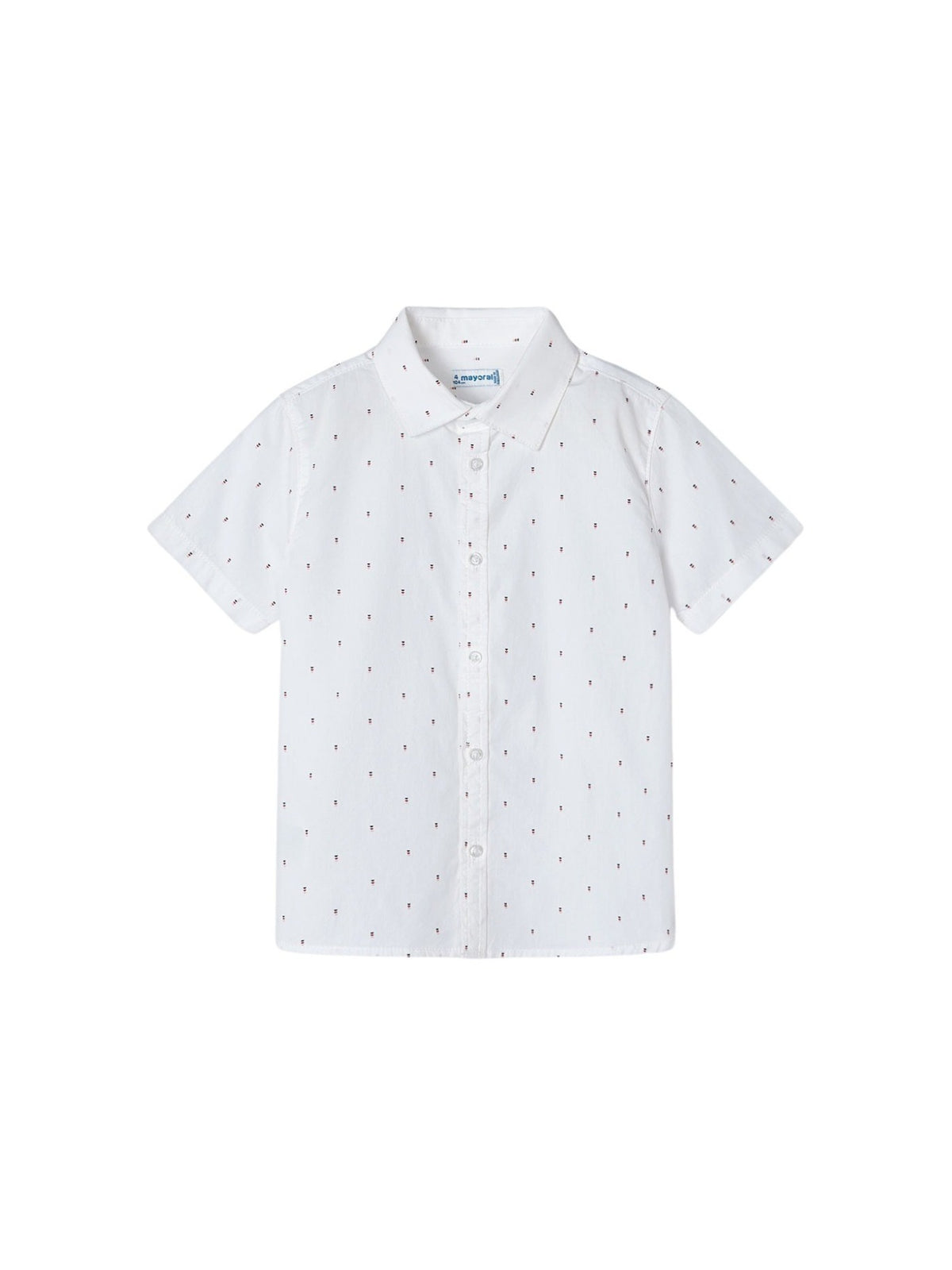 Camisa m/curta micro estampad Bco-melanc (Vermelho)  para Menino - Mayoral