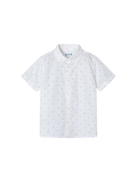 Camisa m/curta micro estampad Bco-melanc (Vermelho)  para Menino - Mayoral