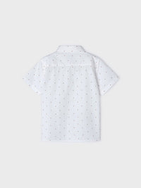 Camisa m/curta micro estampad Bco-melanc (Vermelho)  para Menino - Mayoral